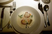 Roasted orkney king scallop with violet artichoke