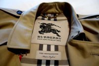 The Burberry coat in the room to help cope with British weather