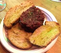 Beef tartare with foie gras and truffles at Mercado de San Ildefonso