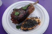 Grilled Lamb Cutlet, Gochuchang, Black Sesame and Mint from The Clove Club