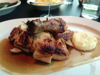 Rosemary chicken with skordalia