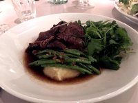 Five spice braised beef shin, lemongrass, chilli snake beans and creamed potatoes
