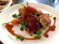 Spring lamb with summer vegetables and sweetbreads