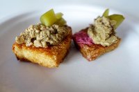 Yiddish Bruschetta with chicken liver pate and Chrain from The Palomar