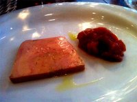 Foie gras terrine with rhubarb chutney