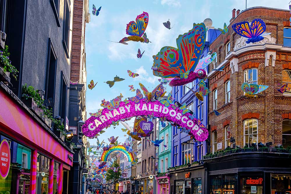 Christmas shopping and eating in Carnaby London