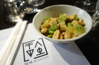 Braised peanuts with edamame and celery