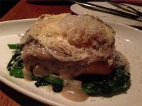 Sauteed broccoli rabe, roasted portobella, truffle toast, fried egg at Traif