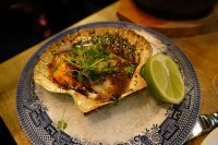 Hand dived roasted scallop – chilli miso butter