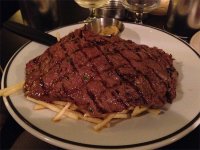 Rump steak with smoked butter and shoestring fries