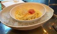 Frozen spaghettini with Squid Bottarga and seaweed salt