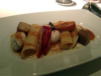 “Sauté gourmand” of lobster and truffled chicken quenelles