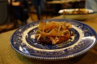 Prawn toast masquerading as okonomiyaki