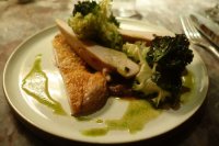 Pan roasted chicken  with kale