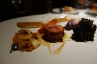 Rabbit saddle and shoulder cottage pie with carrots and curly kale