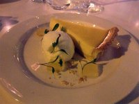 Lemon tart and yoghurt sorbet