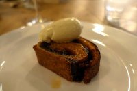 Lardy cake, marmalade and ice cream