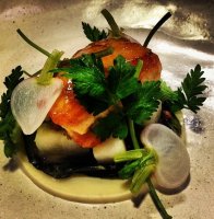 Veal sweetbreads, turnip and pine berries at Story