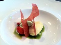 Sweet ciceley with strawberry, buttermilk and verbena