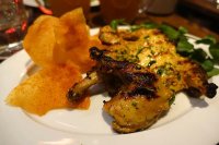 Spiced yoghurt marinated poussin