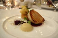 Scallops with beetroot, cauliflower and smoke