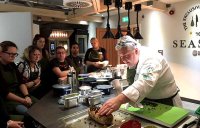 Taking a class at Season cookery school