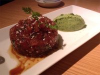 Tuna tartare served up with an avocado mousse