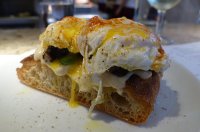 Pheasant Egg and Morcilla de Burgos on Toast 