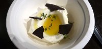 bergamot icecream with thyme and dark chocolate