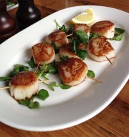 A sharing plate of scallops