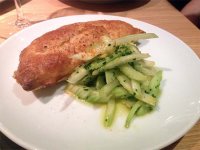 Crab embanadilla with raw celery salad