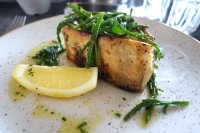 Halibut chop with buttered samphire