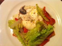 Buffalo mozzarella with roasted peppers and anchovies