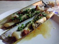 Razor clams and sobrasada