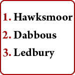 1. Hawksmoor, 2. Dabbous, 3. Ledbury