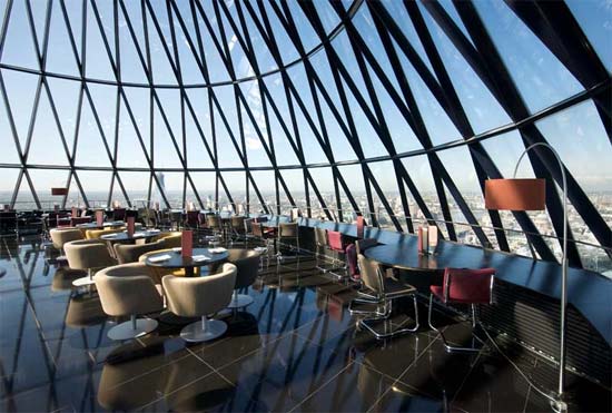 The restaurant at the Gherkin opens to the public for the summer