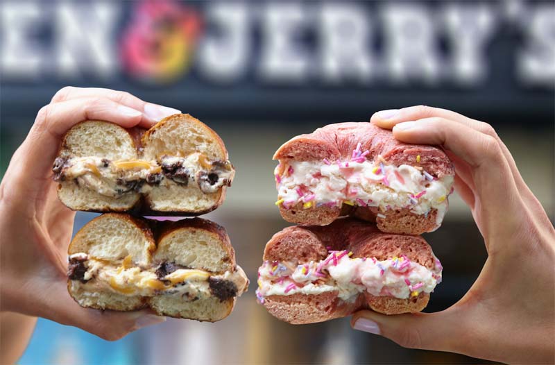 Ben and Jerry's are serving up bagel ice cream sandwiches in Soho