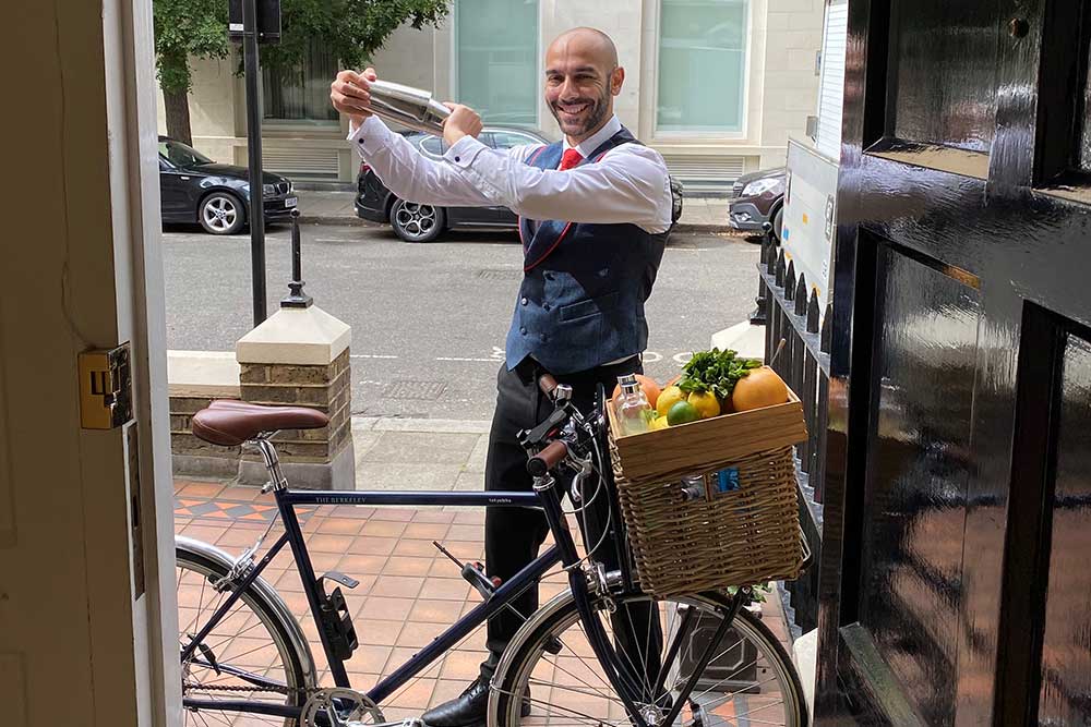 berkeley's blue bar does cocktail deliveries by bike