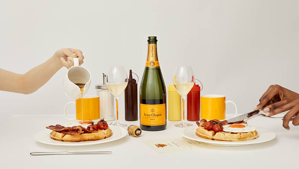 The Sunny Side Up cafe is a Veuve Clicquot breakfast cafe in Soho