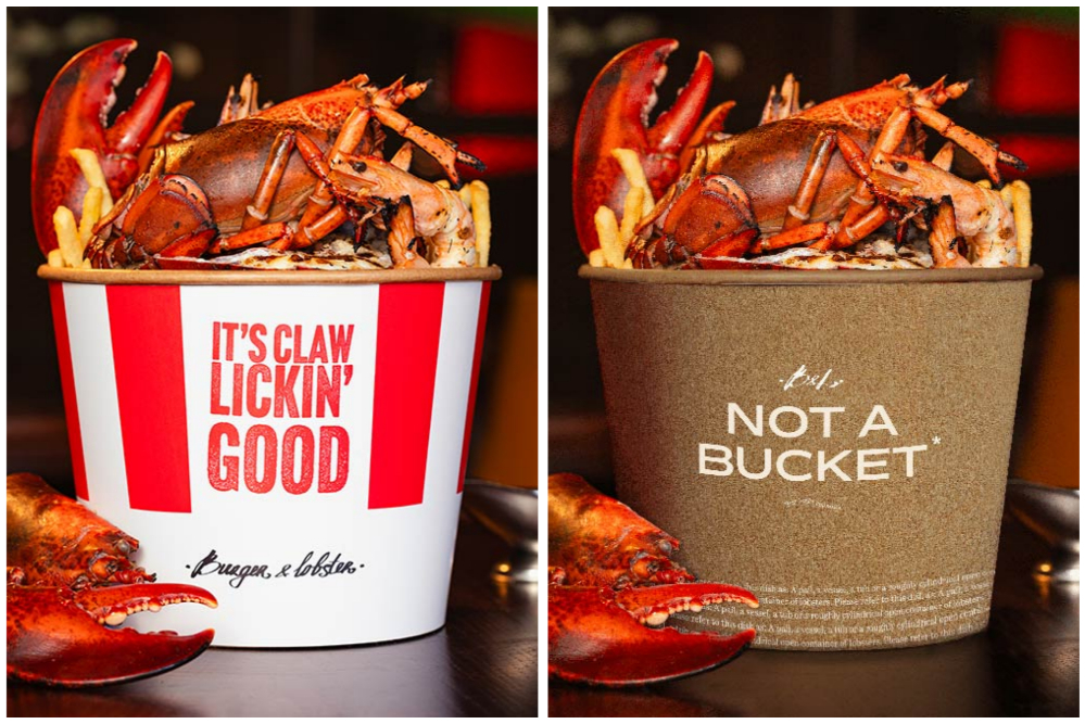 Burger & Lobster avoids a war with KFC with its "Not a Bucket"