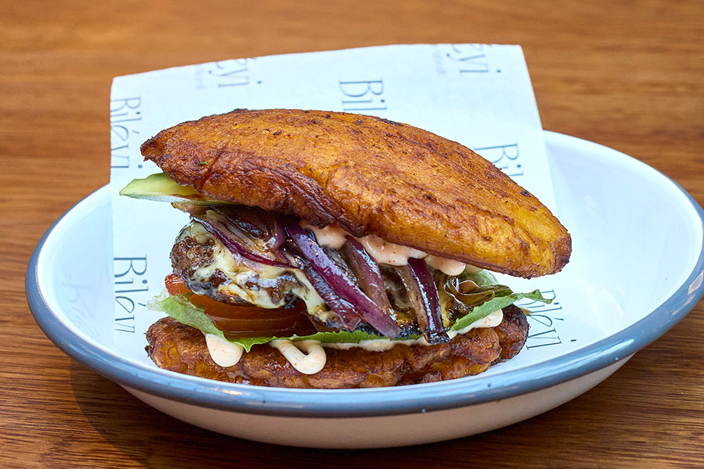 viral plantain burger at boxhall city