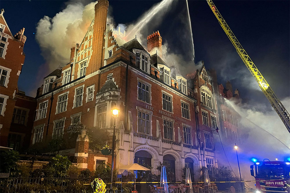 fire guts chiltern firehouse in london