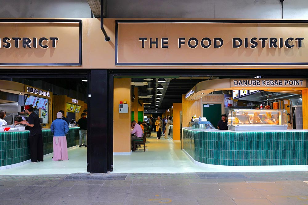 The Food District is a food court with a global outlook on Edgware Rioad