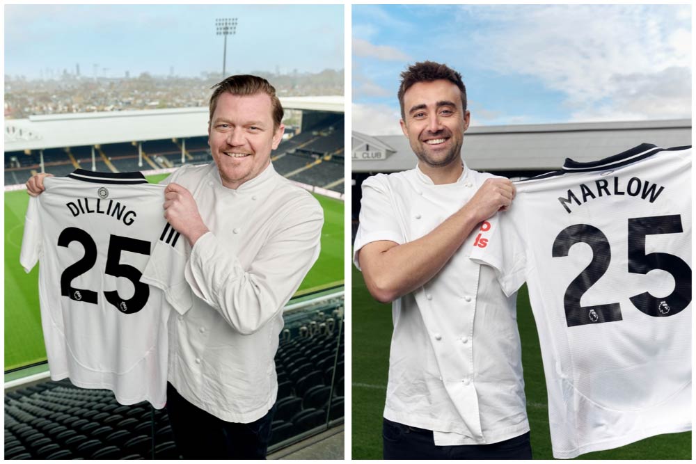 Chefs Alex Dilling and Oli Marlow take on the food at Fulham FC's new restaurant The Gourmet