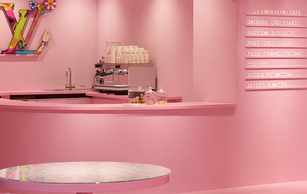 Louis Vuitton x Murakami pop up cafe soho london