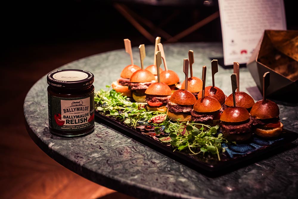 Ballymaloe put their relish in both the Irish beef sliders and a pot in the goody bag 