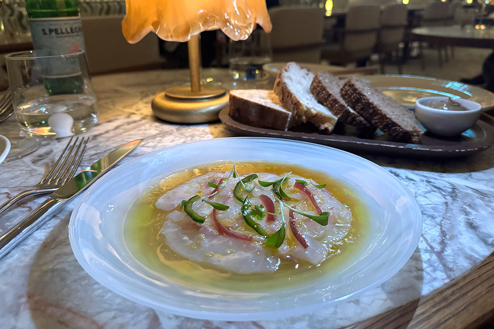 crudo at silva restaurant in mayfair