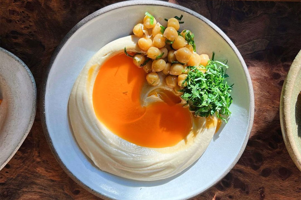 Hummus with burnt butter at Bubala