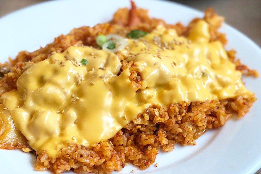 Kimchi fried rice with cheese at Seoul Bakery