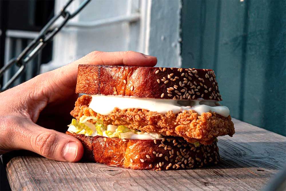 Michael’s chicken sandwich at Crunch